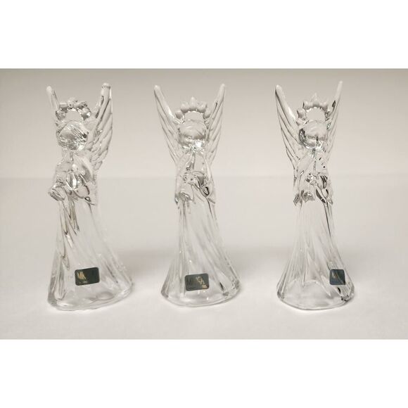 MIKASA VTG 1980s Crystal Glass Heavenly Music Angel Trumpet Christmas Ornament - Picture 5 of 9